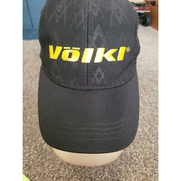 Volkl "The Trucker" Hat Embroidered Name Black And Yellow Unisex OS - Picture 1 of 5